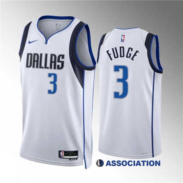 Men%27s Dallas Mavericks #3 Alex Fudge White Association Edition Stitched Basketball Jersey Dzhi